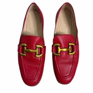 Boden Scarlet Loafers with Brass Accent